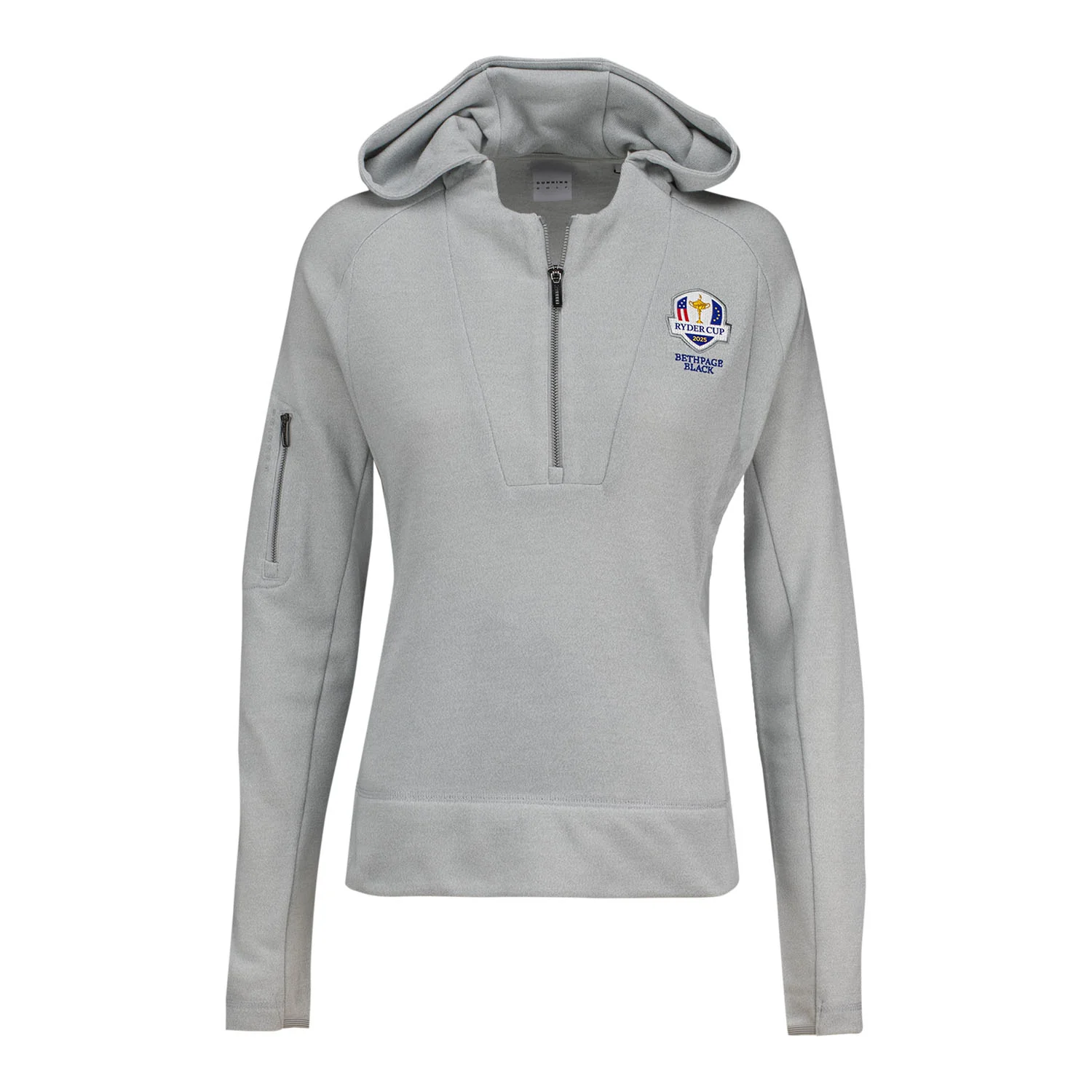 Dunning 2025 Ryder Cup Ladies Penrose 2.0 Hoodie Quarter Zip in Heather Grey
