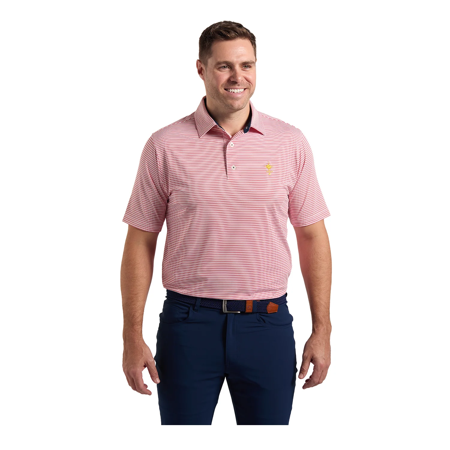 FootJoy 1927 Trophy Striped Polo in Red