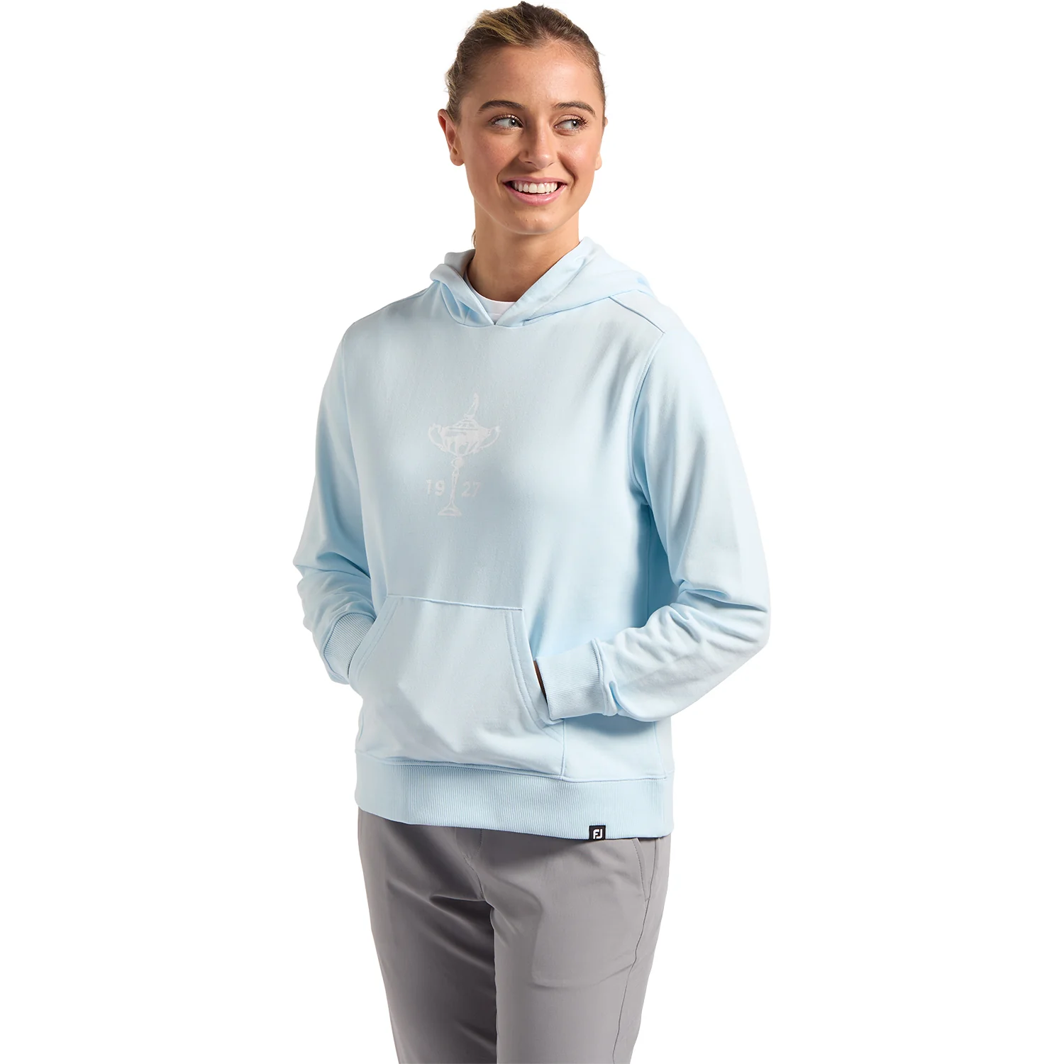 FootJoy 1927 Trophy Women's Hooded Sweatshirt in Light Blue