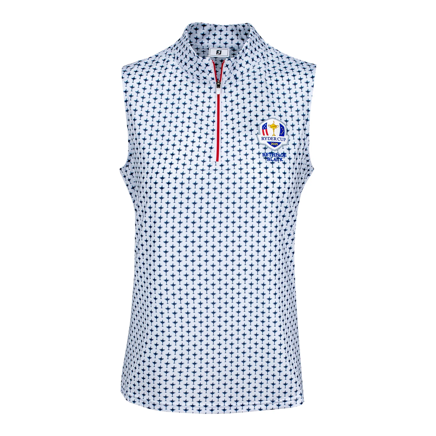 FootJoy 2025 Ryder Cup Women's Sleeveless Polo in White and Navy