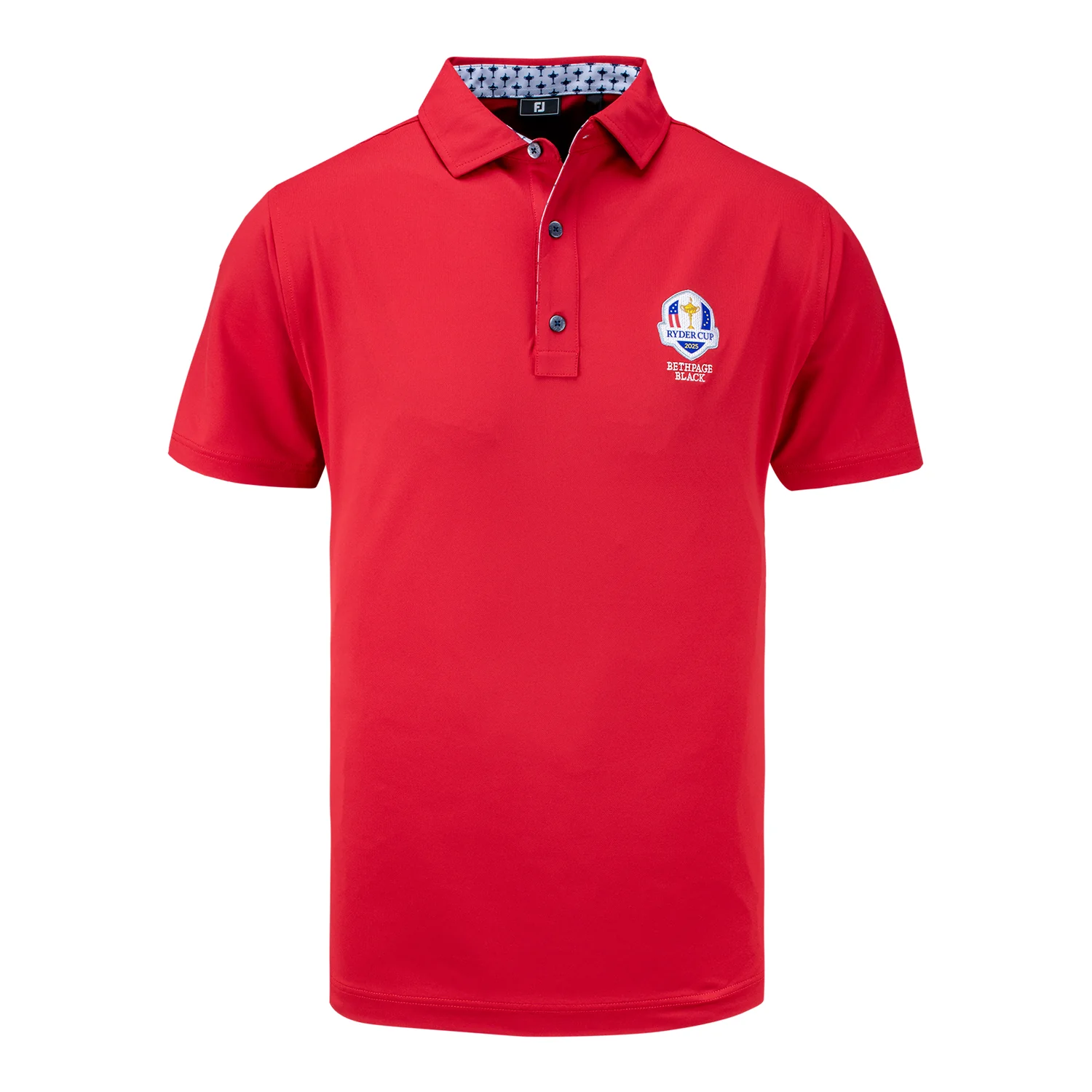 FootJoy 2025 Ryder Cup Solid Polo with Trophy Collar in Red