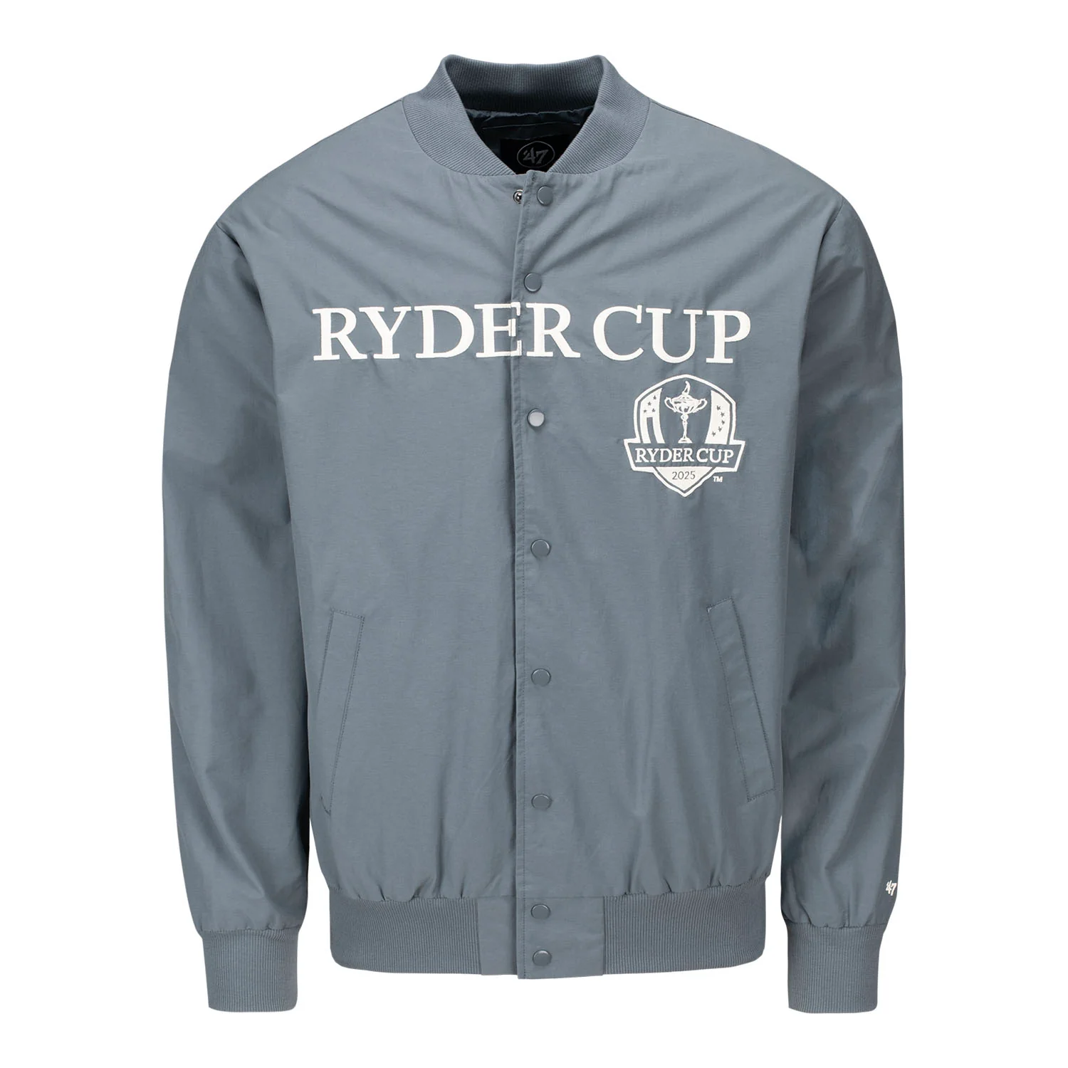 '47 Brand 2025 Ryder Cup Trademark Twill Bomber Jacket in Basalt