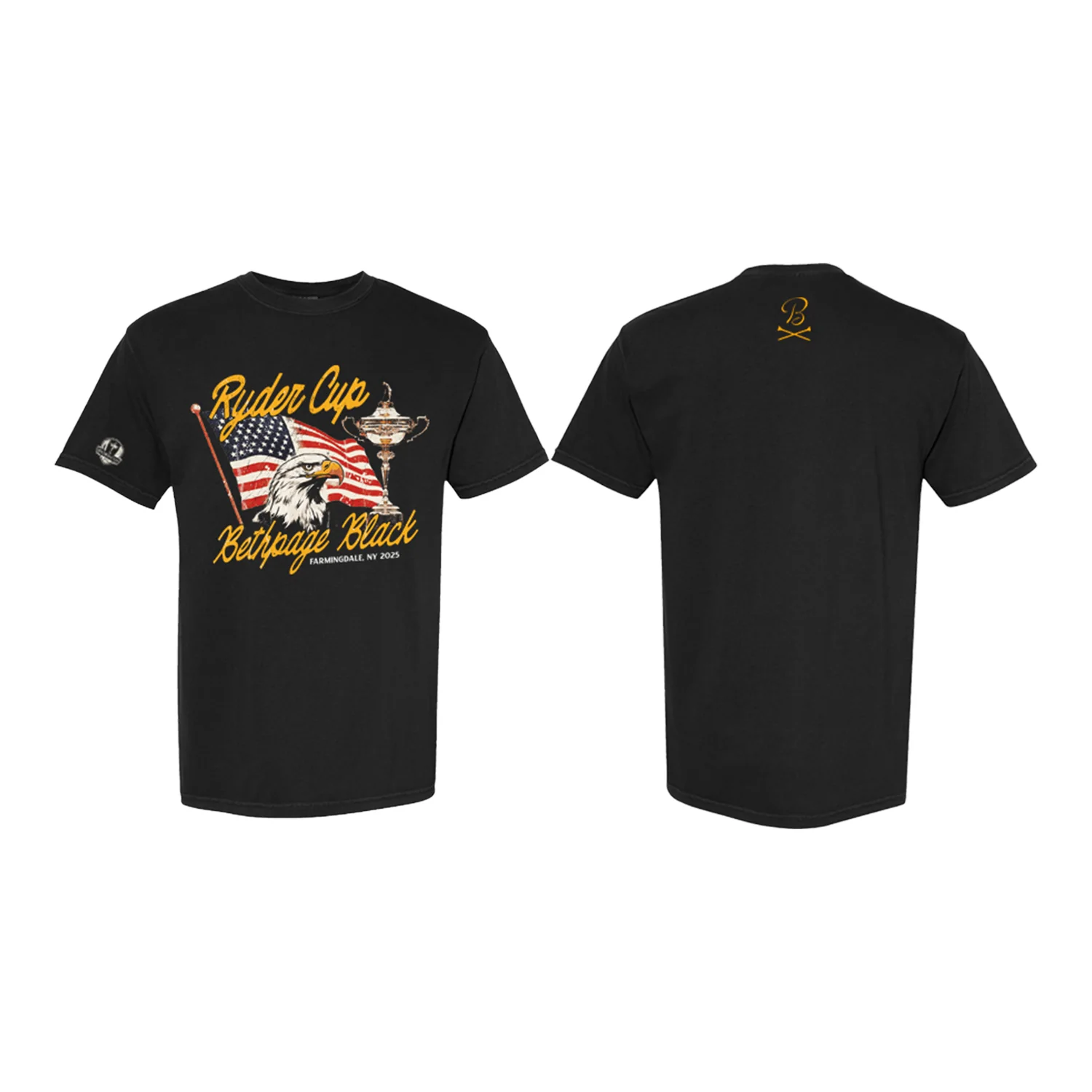 Barstool 2025 Ryder Cup Flag and Eagle T-Shirt in Washed Black