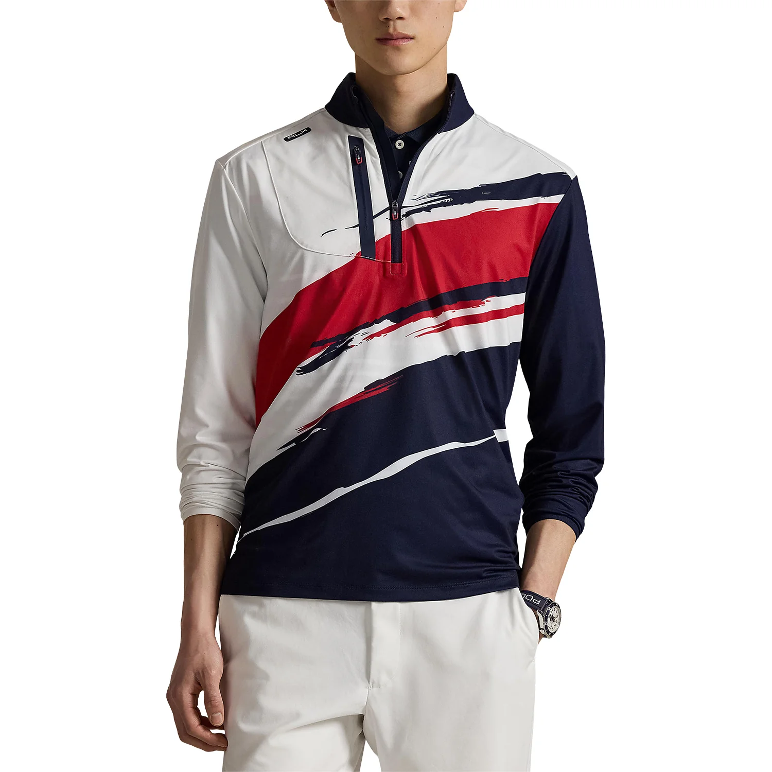Ralph Lauren 2025 Ryder Cup Stretch Jersey Pullover in Tour Brush Ceramic