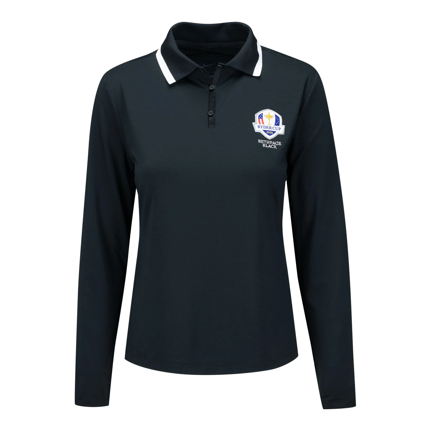 Nike 2025 Ryder Cup Women's Victory Long Sleeve Polo in Black