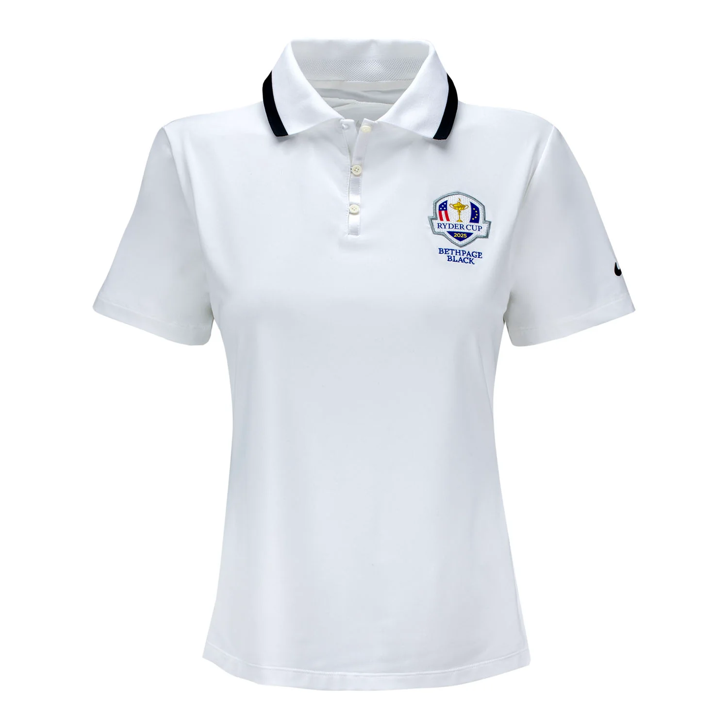Nike 2025 Ryder Cup Women's Dri-Fit Tour Polo in White and Black