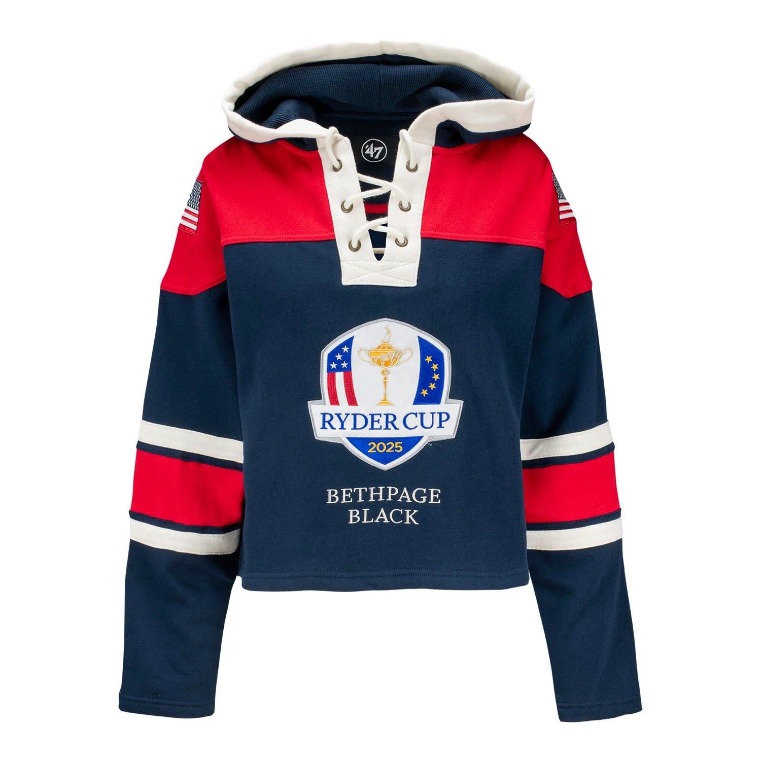 '47 Brand 2025 Ryder Cup Women's Cropped Superior Lacer Hood in Navy
