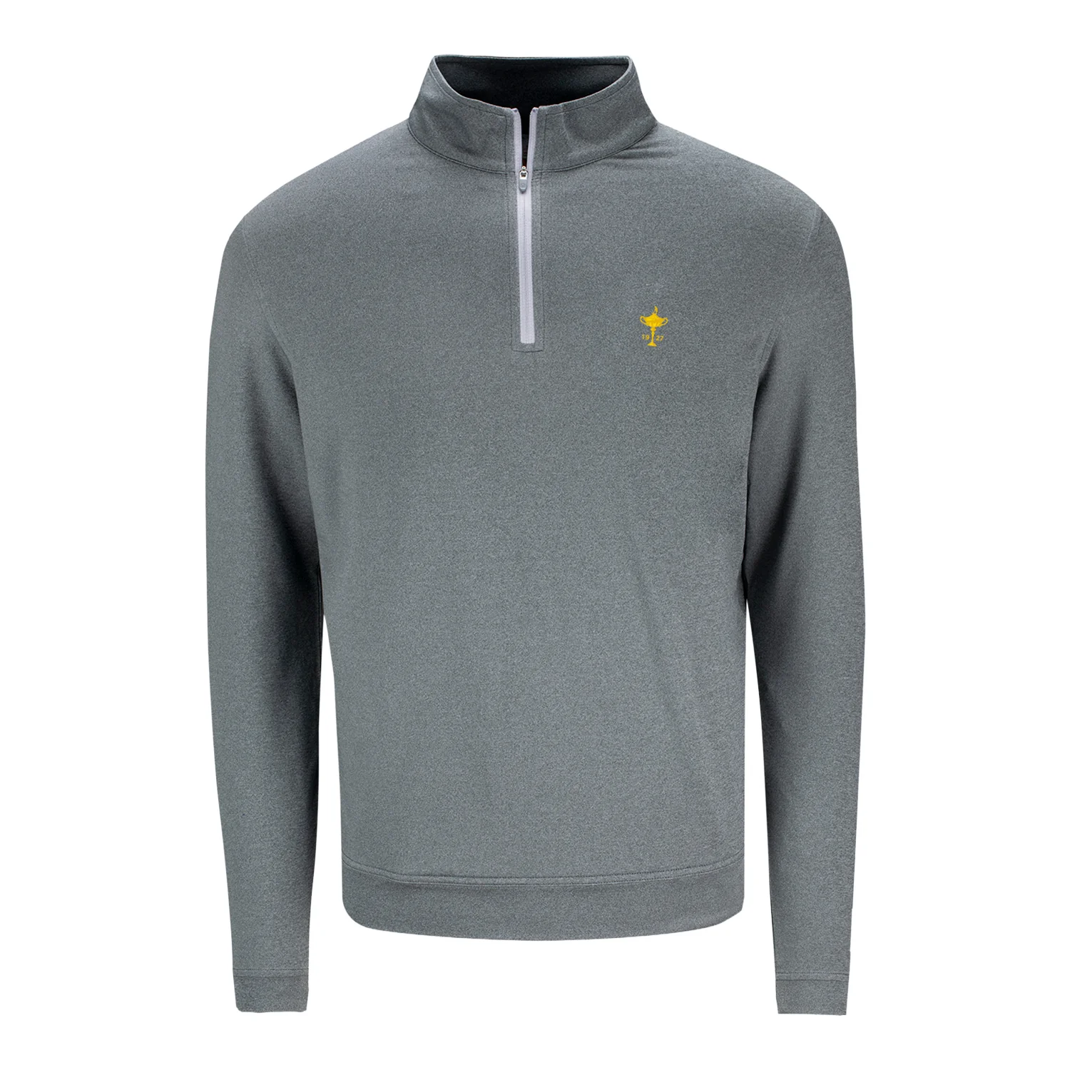 Peter Millar 1927 Trophy Melange Perth Quarter Zip in Smoke