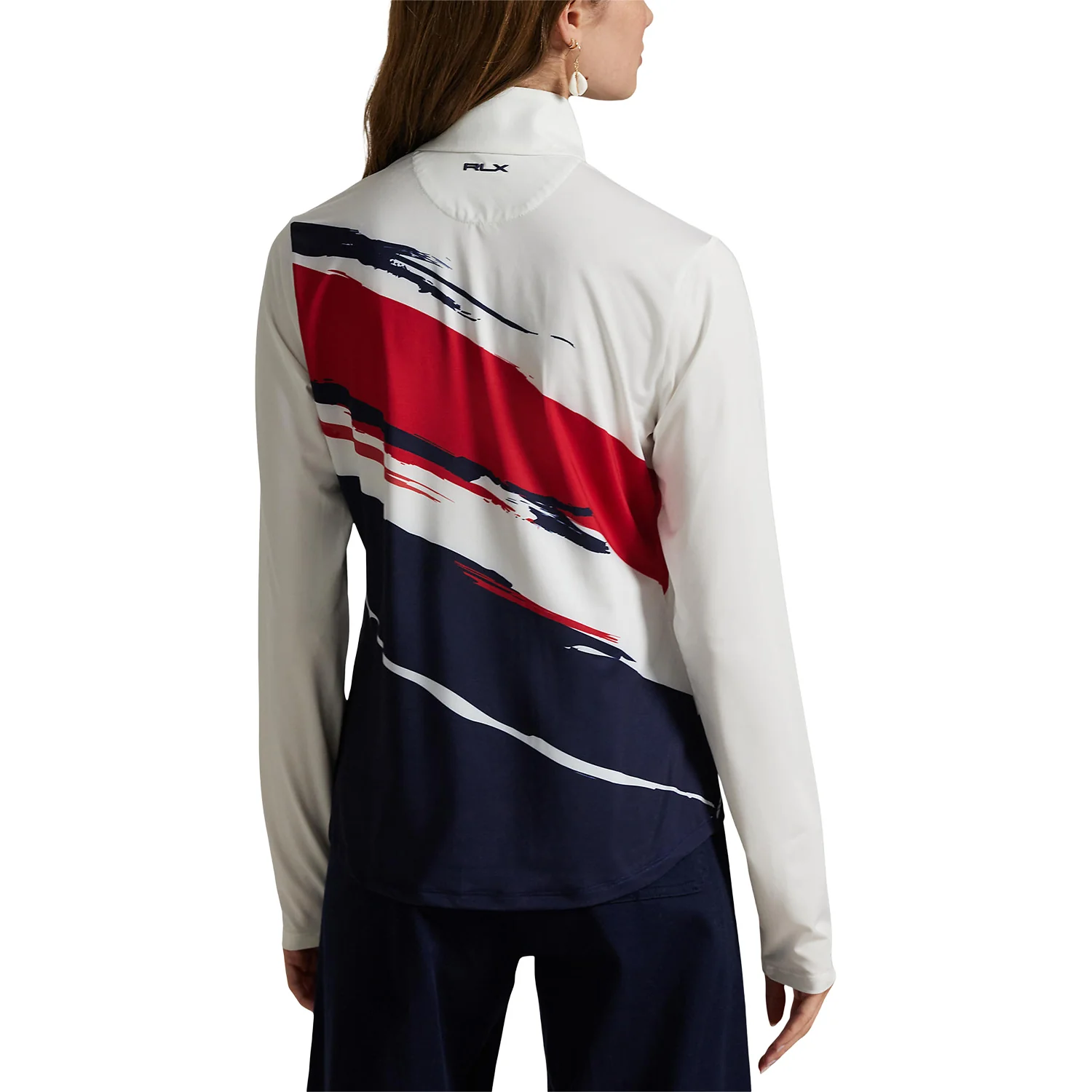 Ralph Lauren 2025 Ryder Cup Women's Jersey Quarter Zip in Tour Brush Ceramic